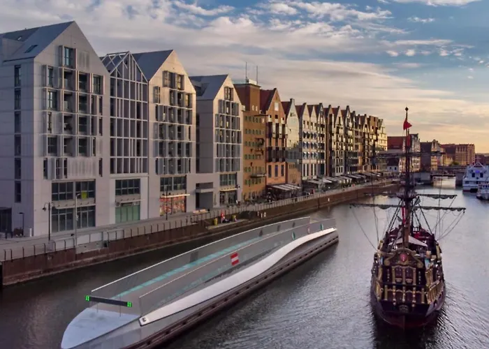 Baltic Riviera - Luxurious With Patio And River View Apartman Gdańsk